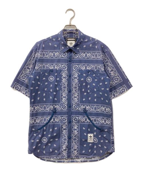 adidas（アディダス）adidas (アディダス) NEIGHBORHOOD (ネイバーフッド) バンダナ柄シャツ ブルー サイズ:Mの古着・服飾アイテム