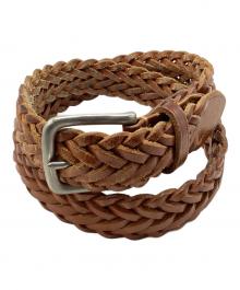 Whitehouse Cox（ホワイトハウスコックス）の古着「編み込みレザーベルト」｜ブラウン