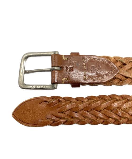 Whitehouse Cox（ホワイトハウスコックス）Whitehouse Cox (ホワイトハウスコックス) 編み込みレザーベルト ブラウン サイズ:30/75の古着・服飾アイテム