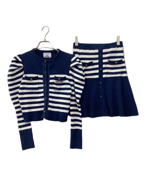 Lily Brown（リリーブラウン）Lily Brown (リリーブラウン) MARY QUANT (マリークヮント) ボーダーセットアップ ネイビー×ホワイト サイズ:Fの古着・服飾アイテム