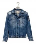 DIESELディーゼル）の古着「ペイントデニムジャケット」｜ネイビー