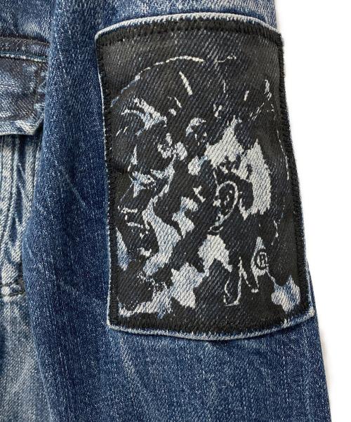 DIESEL（ディーゼル）DIESEL (ディーゼル) ペイントデニムジャケット ネイビー サイズ:Sの古着・服飾アイテム