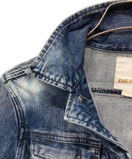 DIESEL（ディーゼル）DIESEL (ディーゼル) ペイントデニムジャケット ネイビー サイズ:Sの古着・服飾アイテム