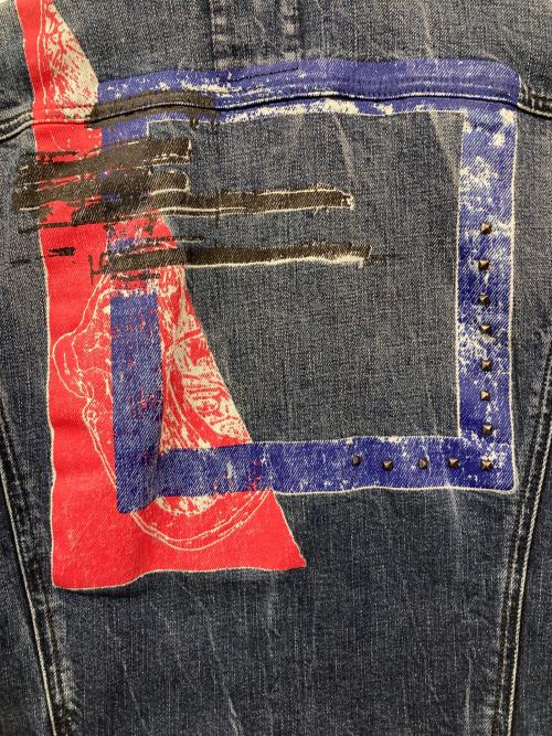 DIESEL（ディーゼル）DIESEL (ディーゼル) ペイントデニムジャケット ネイビー サイズ:Sの古着・服飾アイテム