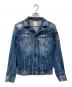 DIESEL（ディーゼル）の古着「ペイントデニムジャケット」｜ネイビー