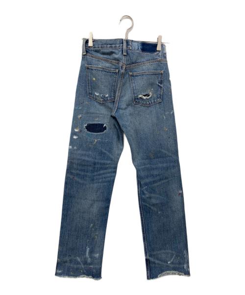 POLO RALPH LAUREN（ポロ・ラルフローレン）POLO RALPH LAUREN (ポロ・ラルフローレン) リペア加工 カットオフデニムパンツ ブルー サイズ:25の古着・服飾アイテム