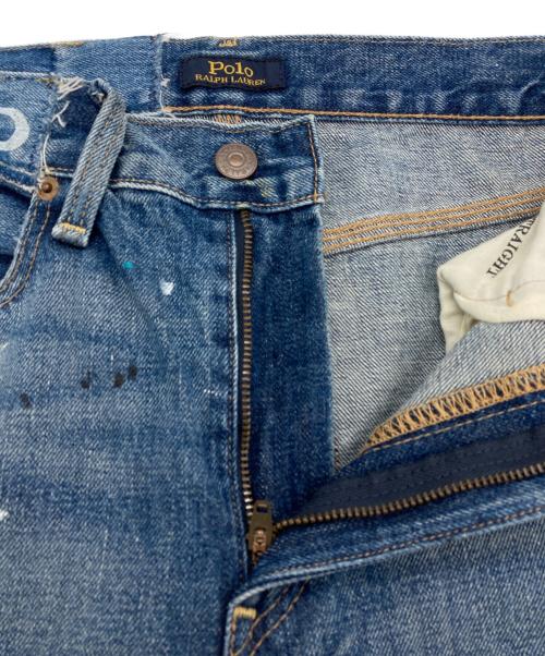 POLO RALPH LAUREN（ポロ・ラルフローレン）POLO RALPH LAUREN (ポロ・ラルフローレン) リペア加工 カットオフデニムパンツ ブルー サイズ:25の古着・服飾アイテム