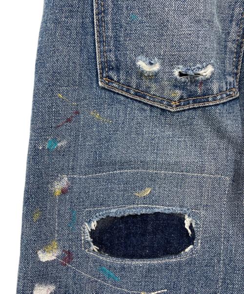 POLO RALPH LAUREN（ポロ・ラルフローレン）POLO RALPH LAUREN (ポロ・ラルフローレン) リペア加工 カットオフデニムパンツ ブルー サイズ:25の古着・服飾アイテム