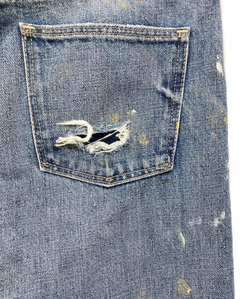 POLO RALPH LAUREN（ポロ・ラルフローレン）POLO RALPH LAUREN (ポロ・ラルフローレン) リペア加工 カットオフデニムパンツ ブルー サイズ:25の古着・服飾アイテム
