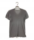 PLEATS PLEASEプリーツプリーズ）の古着「半袖プリーツカットソー」｜グレー