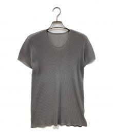 PLEATS PLEASE（プリーツプリーズ）の古着「半袖プリーツカットソー」｜グレー