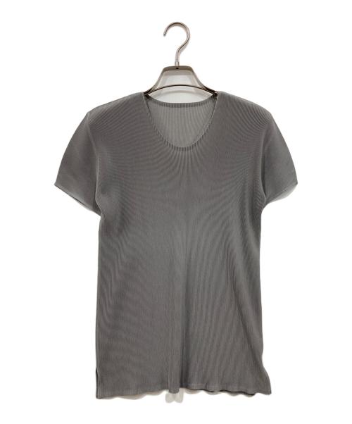 PLEATS PLEASE（プリーツプリーズ）PLEATS PLEASE (プリーツプリーズ) 半袖プリーツカットソー グレー サイズ:3の古着・服飾アイテム