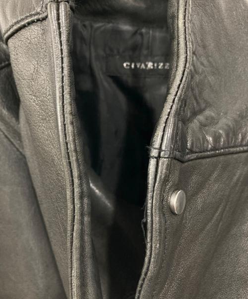 CIVARIZE（シヴァーライズ）CIVARIZE (シヴァーライズ) シープスキン ダブルライダースジャケット ブラック サイズ:46の古着・服飾アイテム