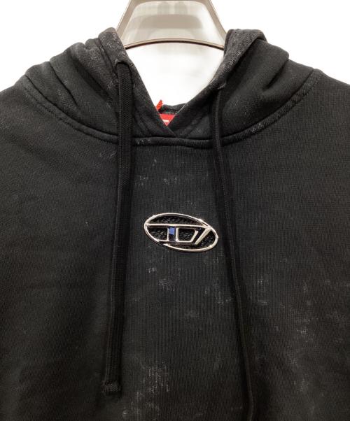 DIESEL（ディーゼル）DIESEL (ディーゼル) オーバルD ロゴ クロップドパーカー グレー サイズ:Sの古着・服飾アイテム