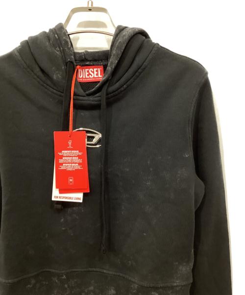 DIESEL（ディーゼル）DIESEL (ディーゼル) オーバルD ロゴ クロップドパーカー グレー サイズ:Sの古着・服飾アイテム