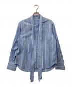 MACPHEEマカフィー）の古着「ファインブロード ボウタイブラウス」｜ブルー