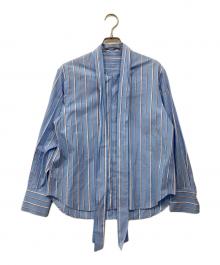 MACPHEE（マカフィー）の古着「ファインブロード ボウタイブラウス」｜ブルー