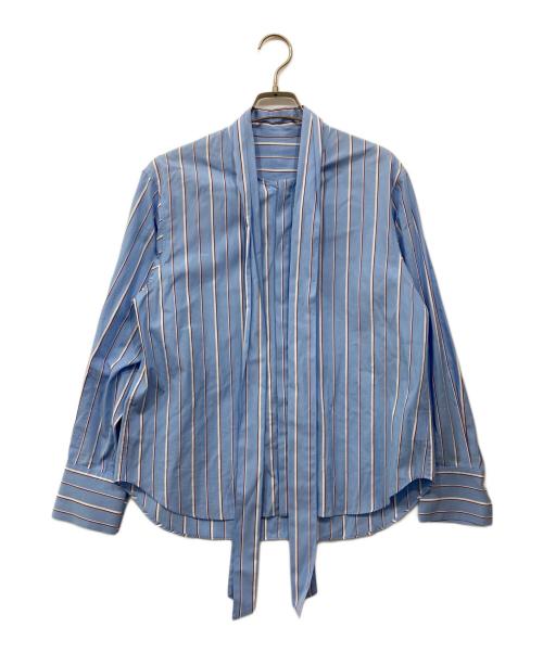 MACPHEE（マカフィー）MACPHEE (マカフィー) ファインブロード ボウタイブラウス ブルー サイズ:36の古着・服飾アイテム