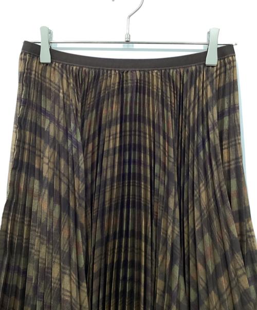 POLO RALPH LAUREN（ポロ・ラルフローレン）POLO RALPH LAUREN (ポロ・ラルフローレン) プリーテッドAラインミディ スカート ブラウン サイズ:Mの古着・服飾アイテム