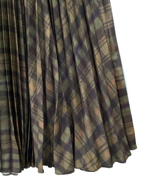 POLO RALPH LAUREN（ポロ・ラルフローレン）POLO RALPH LAUREN (ポロ・ラルフローレン) プリーテッドAラインミディ スカート ブラウン サイズ:Mの古着・服飾アイテム