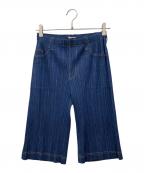 PLEATS PLEASEプリーツプリーズ）の古着「デニム転写 プリーツハーフパンツ」｜ブルー