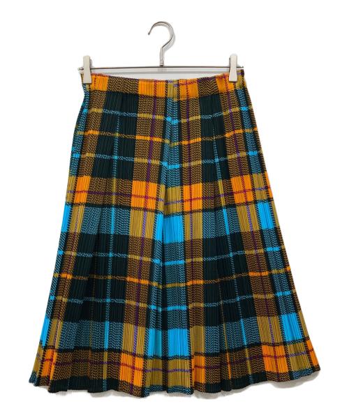 PLEATS PLEASE（プリーツプリーズ）PLEATS PLEASE (プリーツプリーズ) チェックプリーツスカート マルチカラー サイズ:4の古着・服飾アイテム