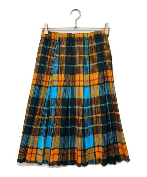 PLEATS PLEASE（プリーツプリーズ）PLEATS PLEASE (プリーツプリーズ) チェックプリーツスカート マルチカラー サイズ:4の古着・服飾アイテム