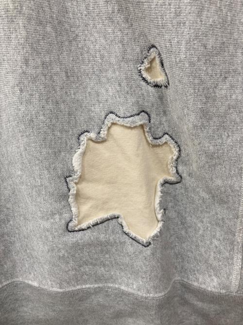 Champion（チャンピオン）Champion (チャンピオン) リペアデザイン リバースウィーブスウェット グレー サイズ:X-Largeの古着・服飾アイテム