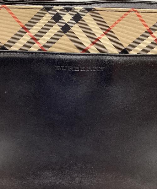 BURBERRY（バーバリー）BURBERRY (バーバリー) ノバチェック柄切替レザーワンショルダーバッグ ブラックの古着・服飾アイテム