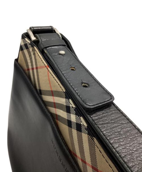 BURBERRY（バーバリー）BURBERRY (バーバリー) ノバチェック柄切替レザーワンショルダーバッグ ブラックの古着・服飾アイテム