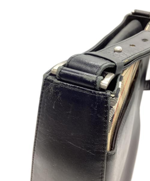 BURBERRY（バーバリー）BURBERRY (バーバリー) ノバチェック柄切替レザーワンショルダーバッグ ブラックの古着・服飾アイテム