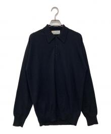 JOHN SMEDLEY（ジョンスメドレー）の古着「ニットポロシャツ」｜ブラック