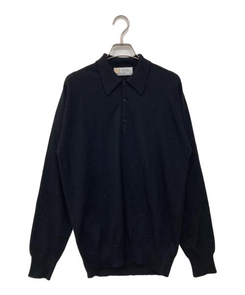 JOHN SMEDLEY（ジョンスメドレー）JOHN SMEDLEY (ジョンスメドレー) ニットポロシャツ ブラック サイズ:Mの古着・服飾アイテム