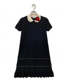 RED VALENTINO（レッドヴァレンティノ）の古着「ハートモチーフニットワンピース」｜ブラック