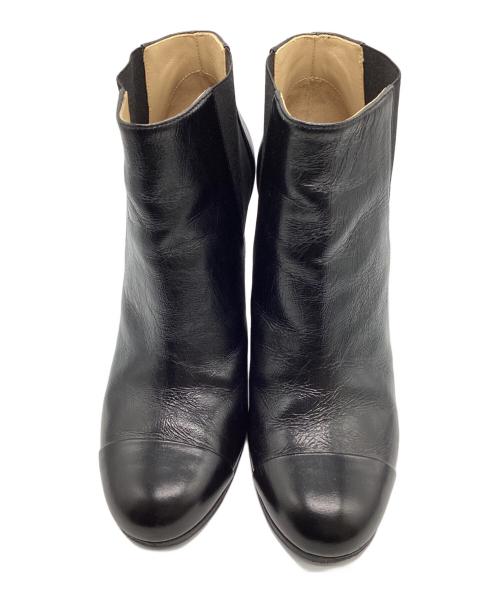 CHANEL（シャネル）CHANEL (シャネル) ココマークサイドゴアショートブーツ ブラック サイズ:37 1/2の古着・服飾アイテム