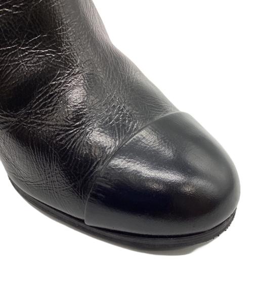 CHANEL（シャネル）CHANEL (シャネル) ココマークサイドゴアショートブーツ ブラック サイズ:37 1/2の古着・服飾アイテム