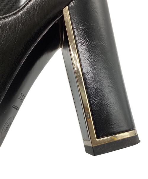 CHANEL（シャネル）CHANEL (シャネル) ココマークサイドゴアショートブーツ ブラック サイズ:37 1/2の古着・服飾アイテム