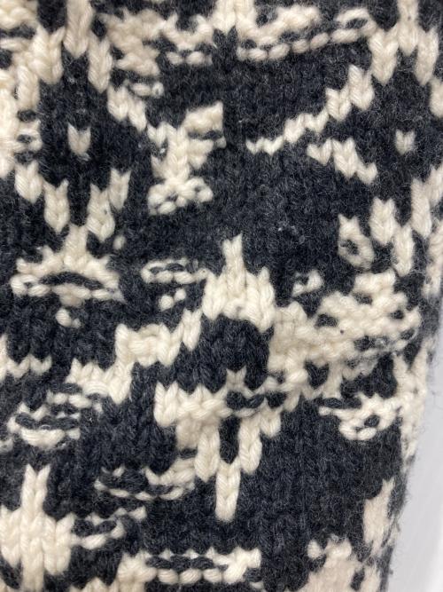 LOUIS VUITTON（ルイ ヴィトン）LOUIS VUITTON (ルイ ヴィトン) ディストーテッドモノグラムニット グレー×ホワイト サイズ:Lの古着・服飾アイテム