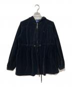 BURBERRY BLACK LABELバーバリーブラックレーベル）の古着「ベロアジップパーカー」｜ブラック