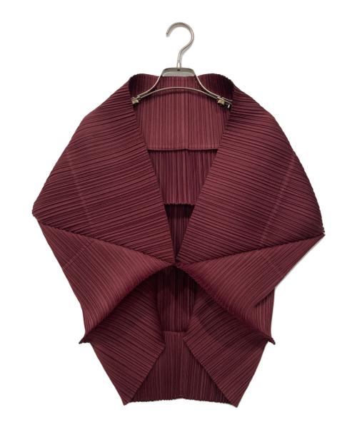 PLEATS PLEASE（プリーツプリーズ）PLEATS PLEASE (プリーツプリーズ) 1B変形切替デザインボレロ ボルドー サイズ:－の古着・服飾アイテム