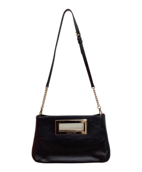 MICHAEL KORS（マイケル・コース）MICHAEL KORS (マイケル・コース) レザーショルダーバッグ ブラックの古着・服飾アイテム