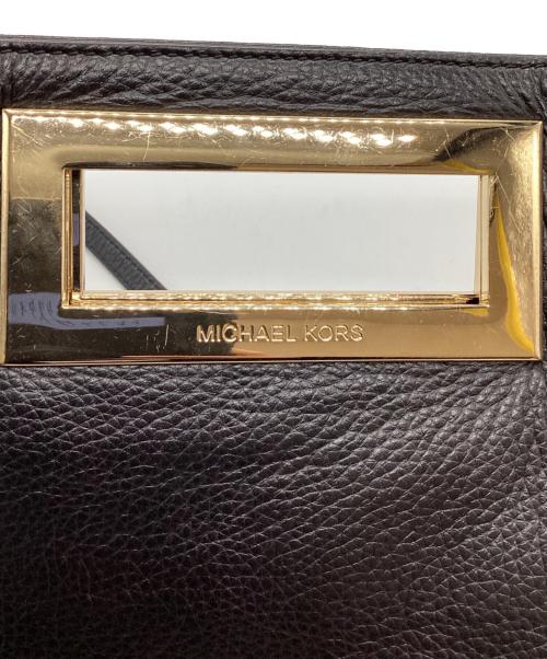 MICHAEL KORS（マイケル・コース）MICHAEL KORS (マイケル・コース) レザーショルダーバッグ ブラックの古着・服飾アイテム