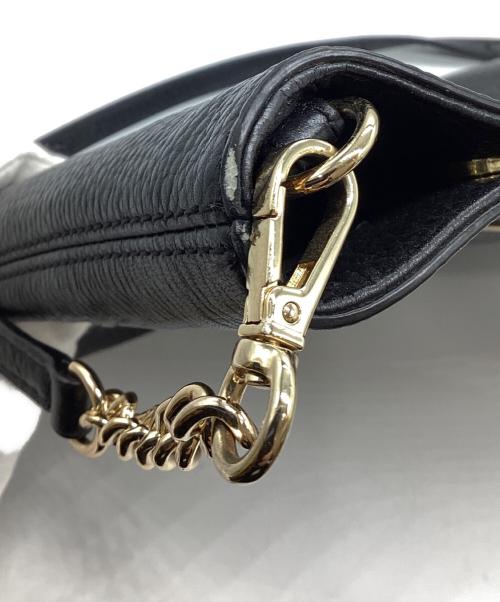MICHAEL KORS（マイケル・コース）MICHAEL KORS (マイケル・コース) レザーショルダーバッグ ブラックの古着・服飾アイテム