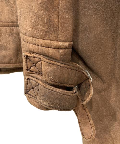 GUESS（ゲス）GUESS (ゲス) シープスキン ダブルライダースジャケット ブラウン サイズ:Lの古着・服飾アイテム