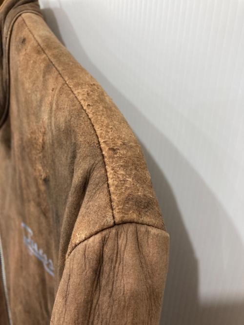 GUESS（ゲス）GUESS (ゲス) シープスキン ダブルライダースジャケット ブラウン サイズ:Lの古着・服飾アイテム
