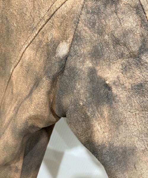 GUESS（ゲス）GUESS (ゲス) シープスキン ダブルライダースジャケット ブラウン サイズ:Lの古着・服飾アイテム