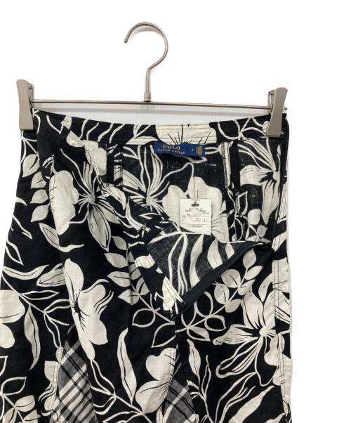 POLO RALPH LAUREN（ポロ・ラルフローレン）POLO RALPH LAUREN (ポロ・ラルフローレン) パネルド リネン スカート ブラック×ホワイト 未使用品の古着・服飾アイテム