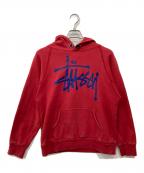 stussyステューシー）の古着「プルオーバーパーカー」｜レッド