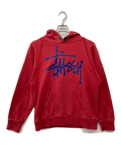 stussy（ステューシー）stussy (ステューシー) プルオーバーパーカー レッド サイズ:Mの古着・服飾アイテム