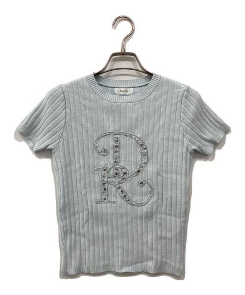 darich（ダーリッチ）Darich (ダーリッチ) DRビジューリブニットトップス ブルー サイズ:Freeの古着・服飾アイテム